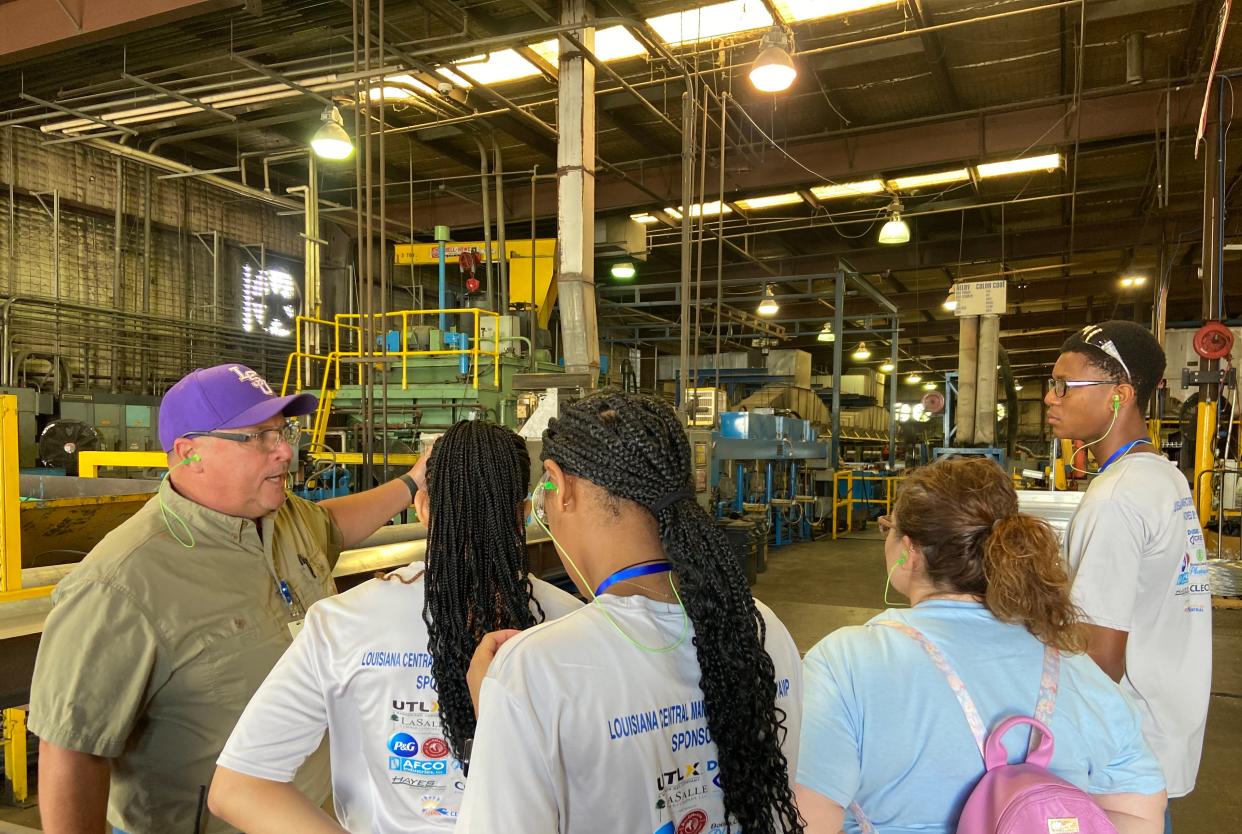 Louisiana Central, the area’s economic-development organization, developed the Manufacturing Career Camp with guidance from their Manufacturing Council. High school sophomores and juniors learned about career opportunities offered by area manufacturers like Hayes Manufacturing, Crest Industries, Boise Cascade, ULTX Manufacturing, LLC., Procter & Gamble, RoyOMartin, LaSalle Lumber Company, PlasticPak Packaging, Inc., Manchac Technologies, LLC., and AFCO Industries.