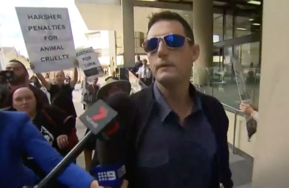 Mr Rowan has avoided jail time for stabbing a dog to death. Photo: 7 News