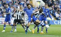 Britain Football Soccer - Sheffield Wednesday v Newcastle United - Sky Bet Championship - Hillsborough - 8/4/17 Chancel Mbemba of Newcastle United in action with Vincent Sasso of Sheffield Wednesday Mandatory Credit: Action Images / John Clifton Livepic