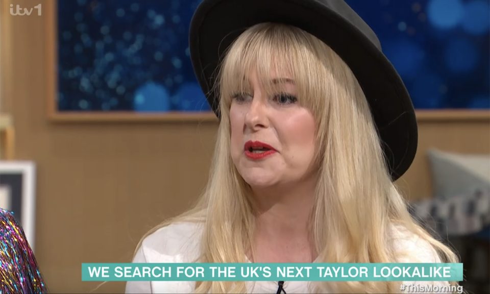 Catherine Jones has started performing as Taylor Swift. (ITV screengrab)