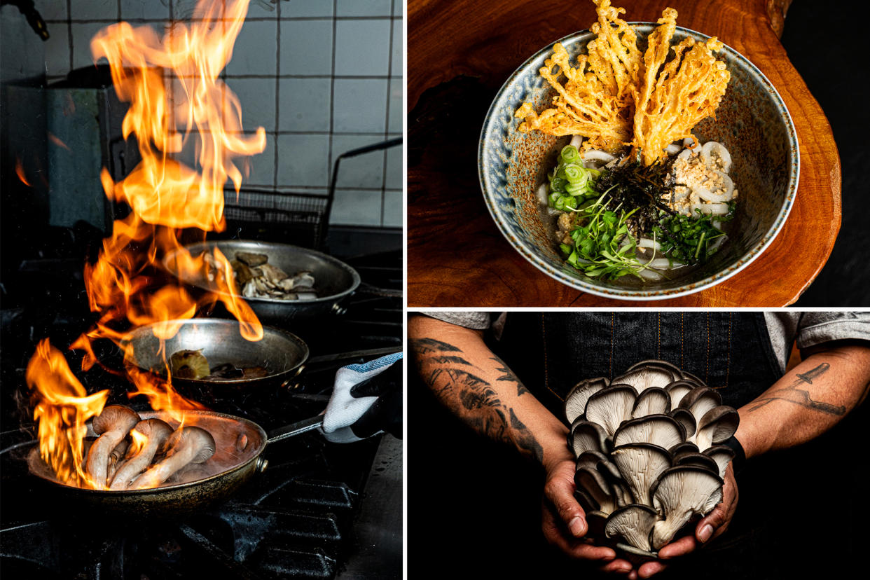 The new vegan restaurant Third Kingdom serves up a kaleidoscope of mushroom dishes.