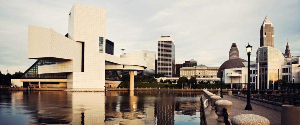 Morning in Cleveland - downtown view from the lake front