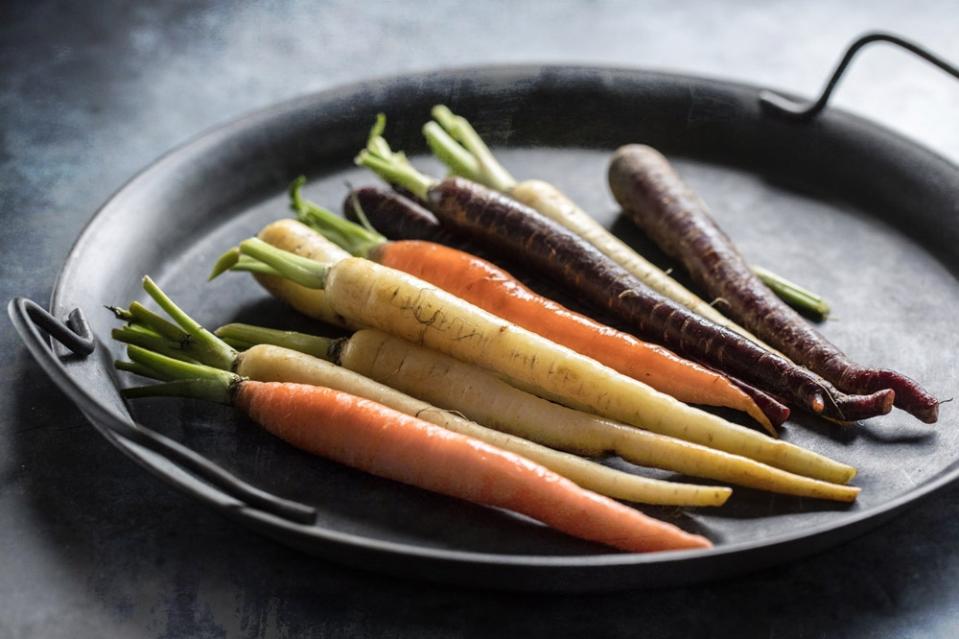 Heirloom carrots come in a variety of hues.