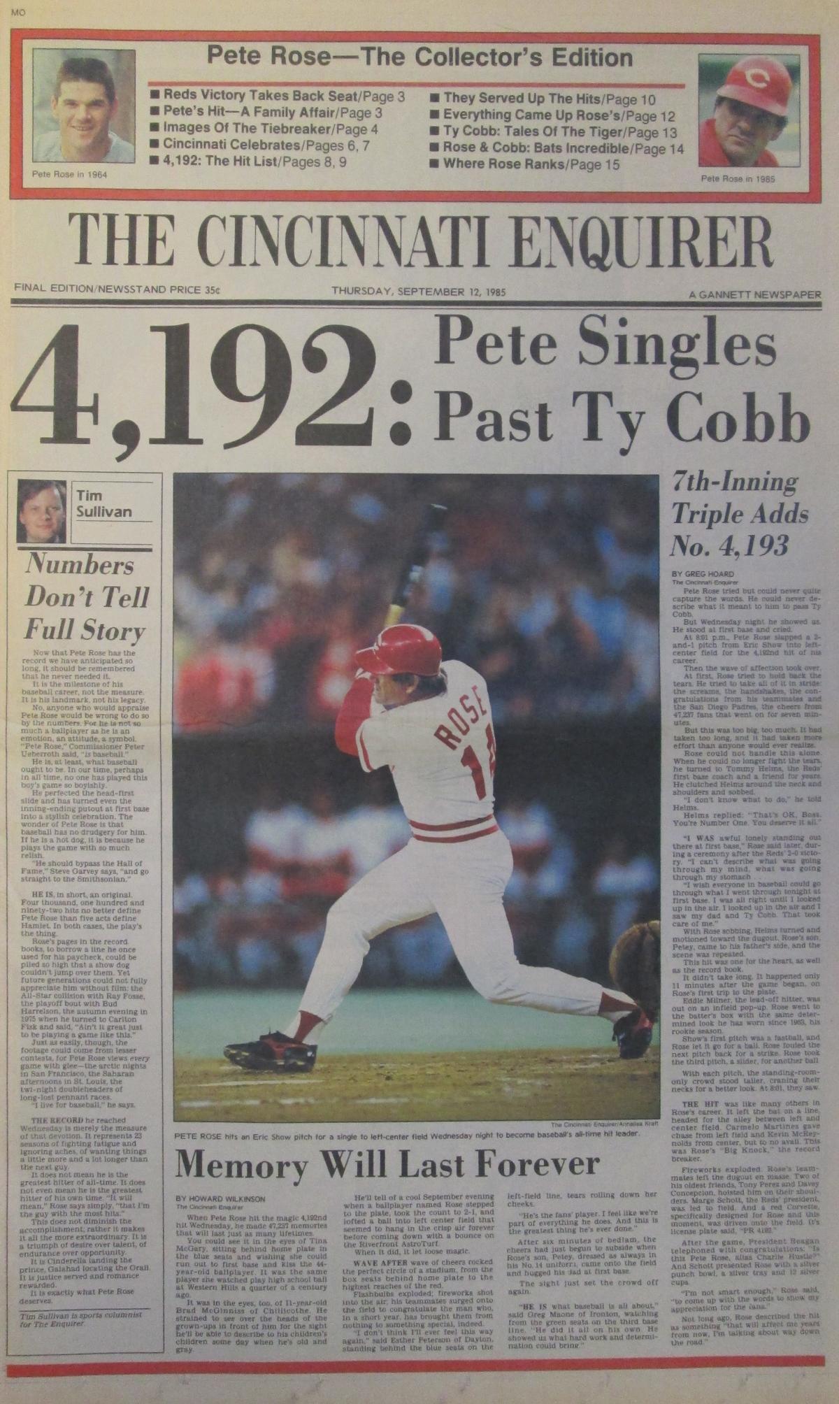 1985 Pete Rose Career Hits Record Tee (L) – GerbThrifts