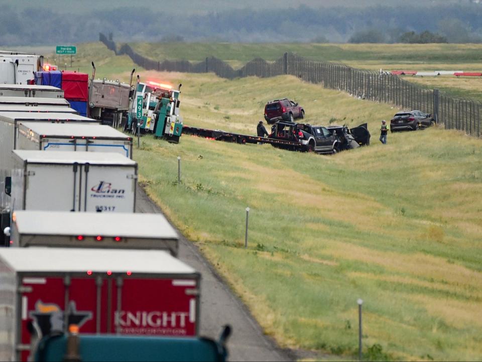 The crash happened as the area was gripped by fast winds (AP)