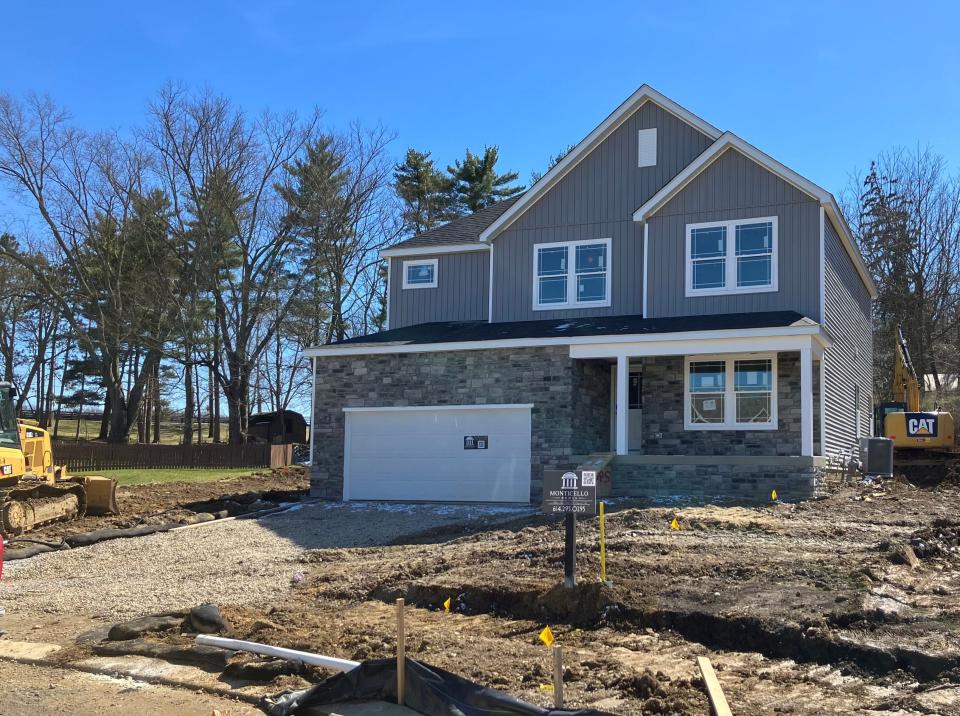 A home under construction in the Linnview Crossing subdivision in Heath.