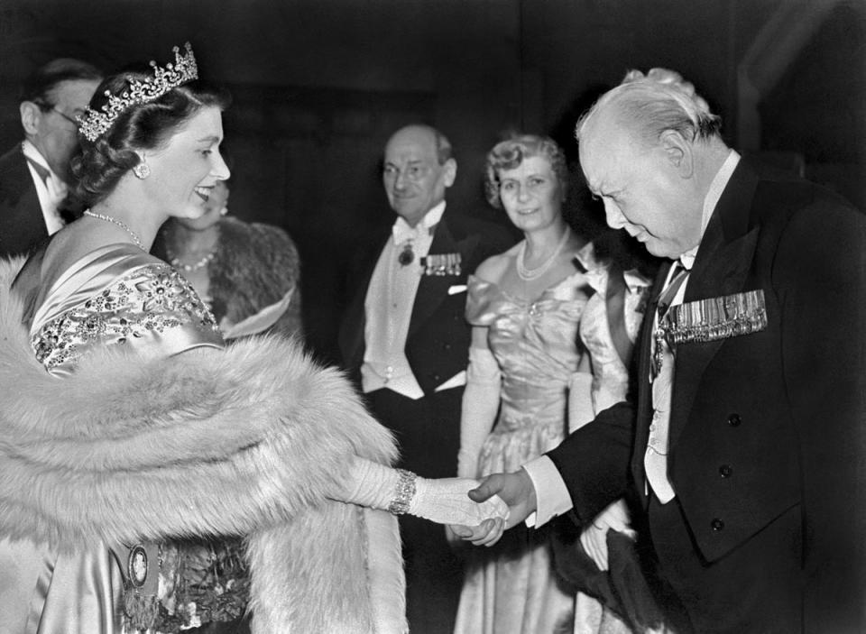 The Queen and Winston Churchill in 1950 (-/AFP via Getty Images)