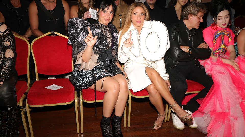 Camila Cabello and Shakira sit front row at the Viktor & Rolf couture Fall-Winter 2023 show. - Pierre Suu/Getty Images