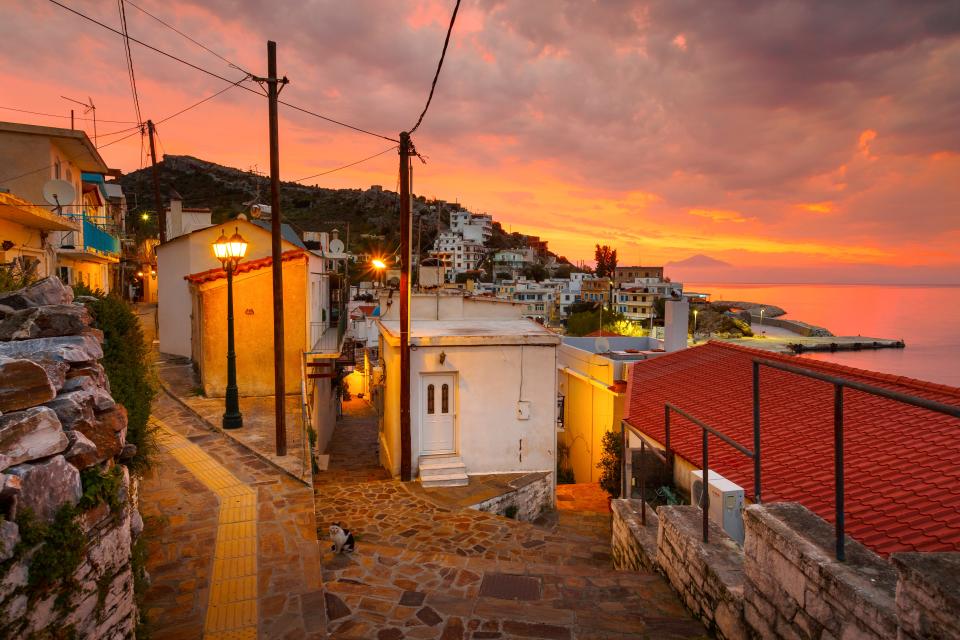 The village of Agios Kirikos on Ikaria island in Greece.