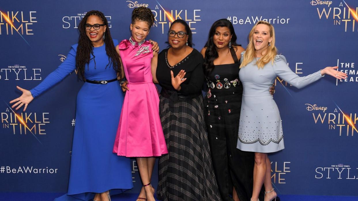 Mandatory Credit: Photo by James Gourley/Shutterstock (9457637dg)Ava DuVernay, Storm Reid, Oprah Winfrey, Mindy Kaling and Reese Witherspoon'A Wrinkle In Time' film premiere, Arrivals, London, UK - 13 Mar 2018.