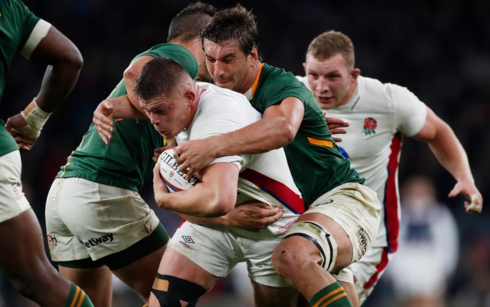 England v South Africa - Twickenham 2021 England's Jamie Blamire is stopped - Paul Childs/Action Images via Reuters