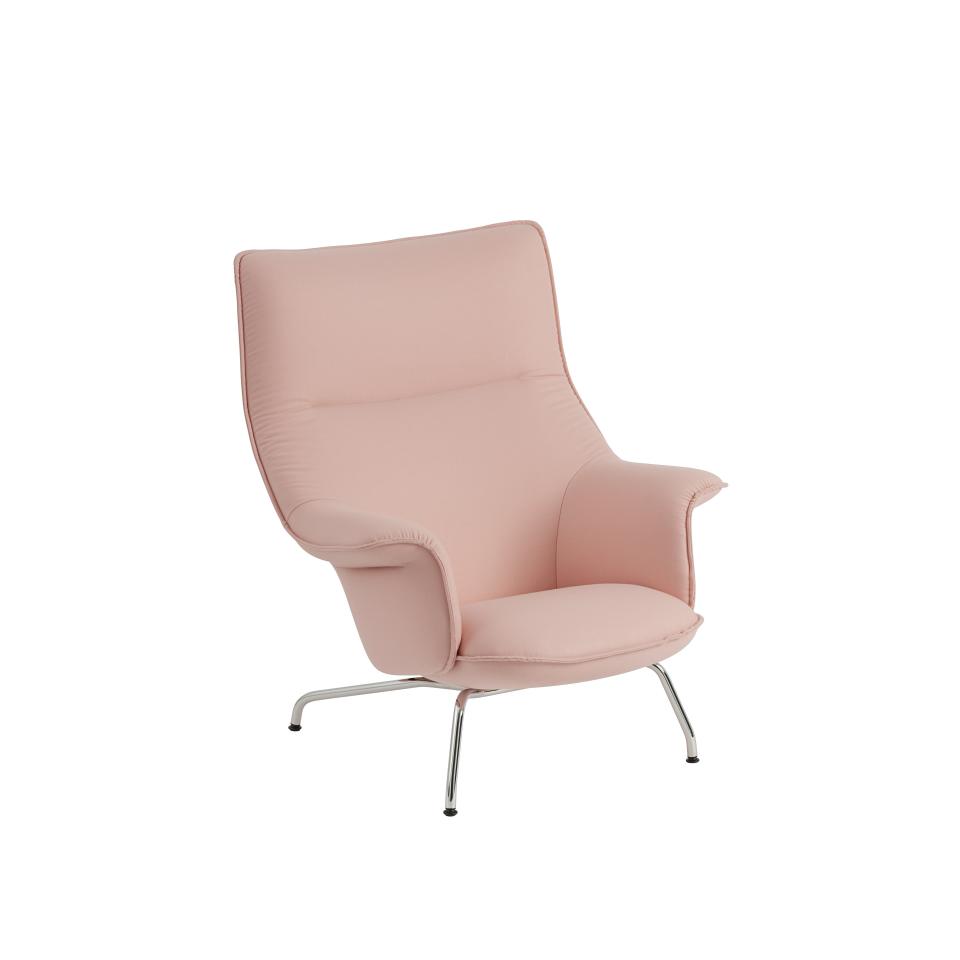 This photo courtesy of Knoll shows a soft rosy-peach tone lounge chair in the Knoll + Muuto Work From Home Collection. This Muuto Doze Lounge Chair has a hip 1970s Scandi vibe. Ice cream is one of summer's pleasures. So why not lift moods and have a little decor fun this season by bringing some ice-creamy colors into your living space? Interior design experts say you can get that summery vibe with a few accessories or a can of paint or roll of wallpaper. (Courtesy of Knoll via AP)