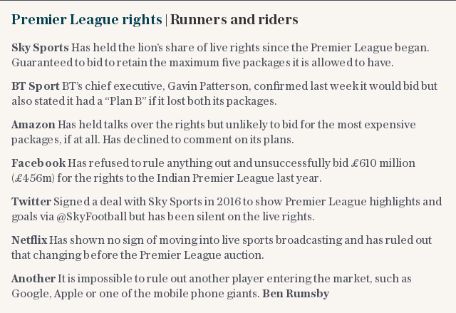 Premier League rights | Runners and riders