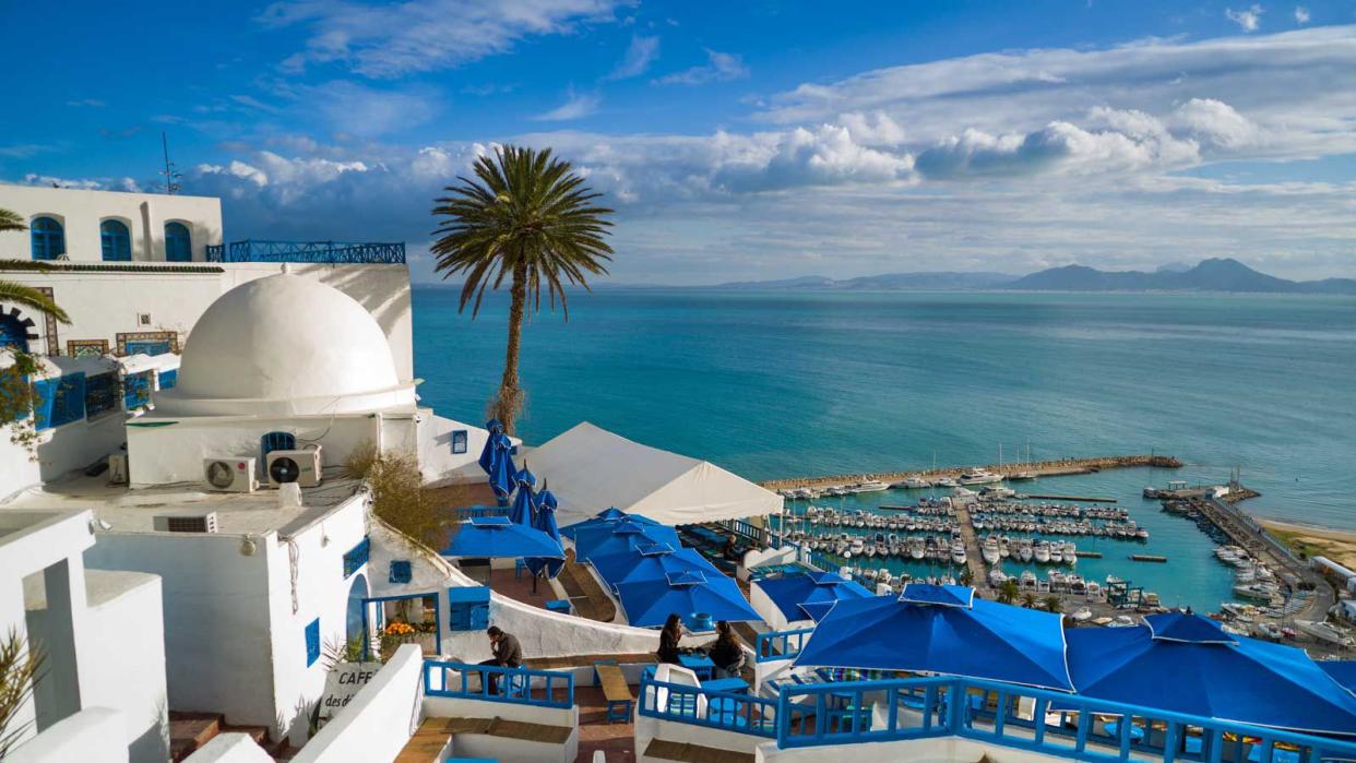 Scenic view at the town of Sidi Bou Said, in Northern Tunisia