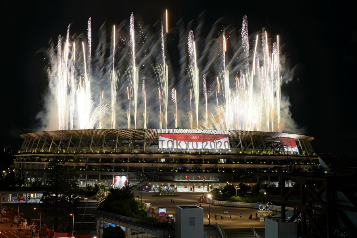 Despite the fireworks, the Tokyo 2020 opening ceremony was an understated affair (Shuji Kajiyama/AP) (AP)