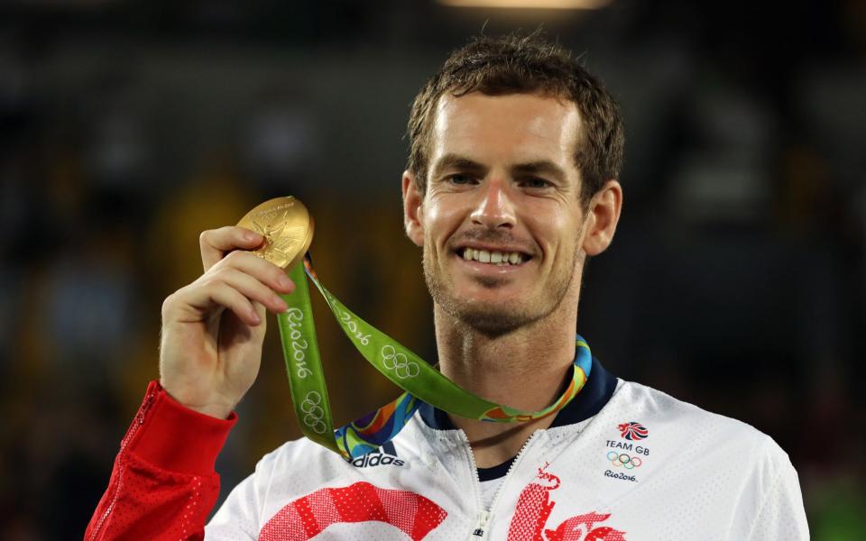 File photo dated 14-08-2016 of Great Britain's Andy Murray with his gold medal following victory in the men's singles final at the Olympic Tennis Centre