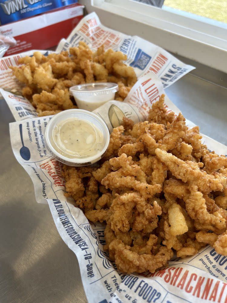 Fried clam strips from Blount clam shack