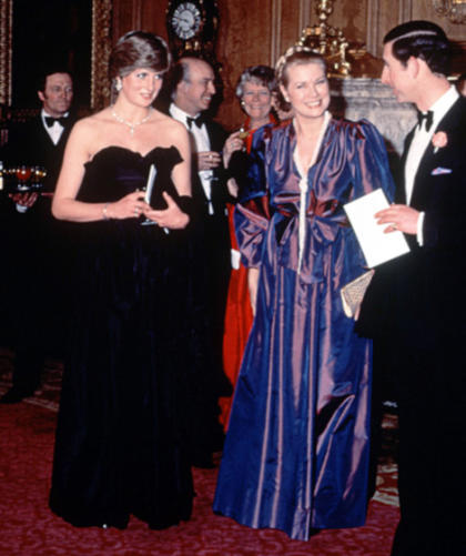 Princess Diana wore a similar black strapless dress with Prince Charles and Princess Grace of Monaco in 1981