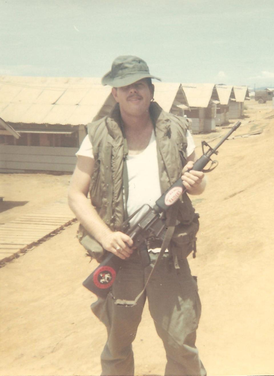 Charlie Scarborough in Chu Lai, Vietnam during his military service in June 1968.