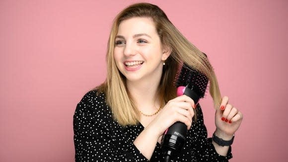 Everyone (including our tester) is obsessed with this hair dryer brush.