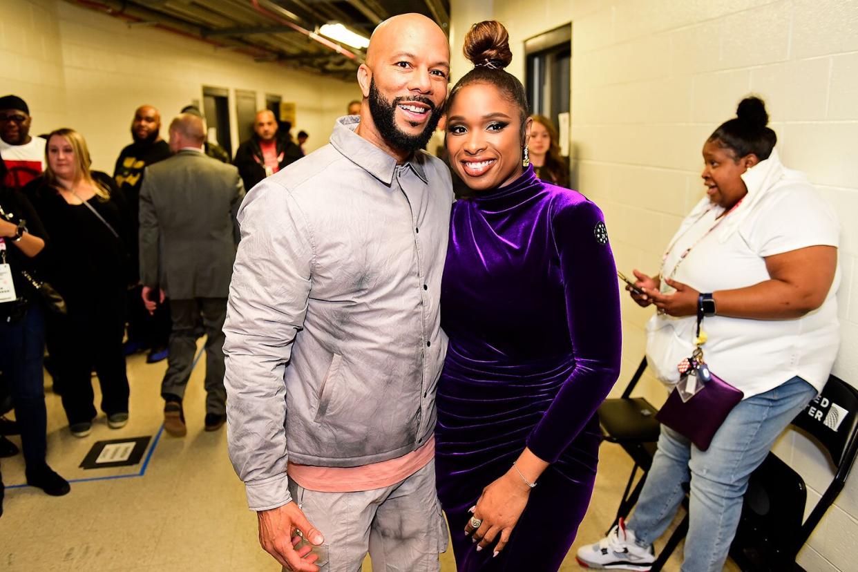 CHICAGO, IL - FEBRUARY 16: Rapper, Common and Singer, Jennifer Hudson pose for a photo before the 69th NBA All-Star Game as part of 2020 NBA All-Star Weekend on February 16, 2020 at United Center in Chicago, Illinois. NOTE TO USER: User expressly acknowledges and agrees that, by downloading and/or using this Photograph, user is consenting to the terms and conditions of the Getty Images License Agreement. Mandatory Copyright Notice: Copyright 2020 NBAE (Photo by Tom O'Connor/NBAE via Getty Images)