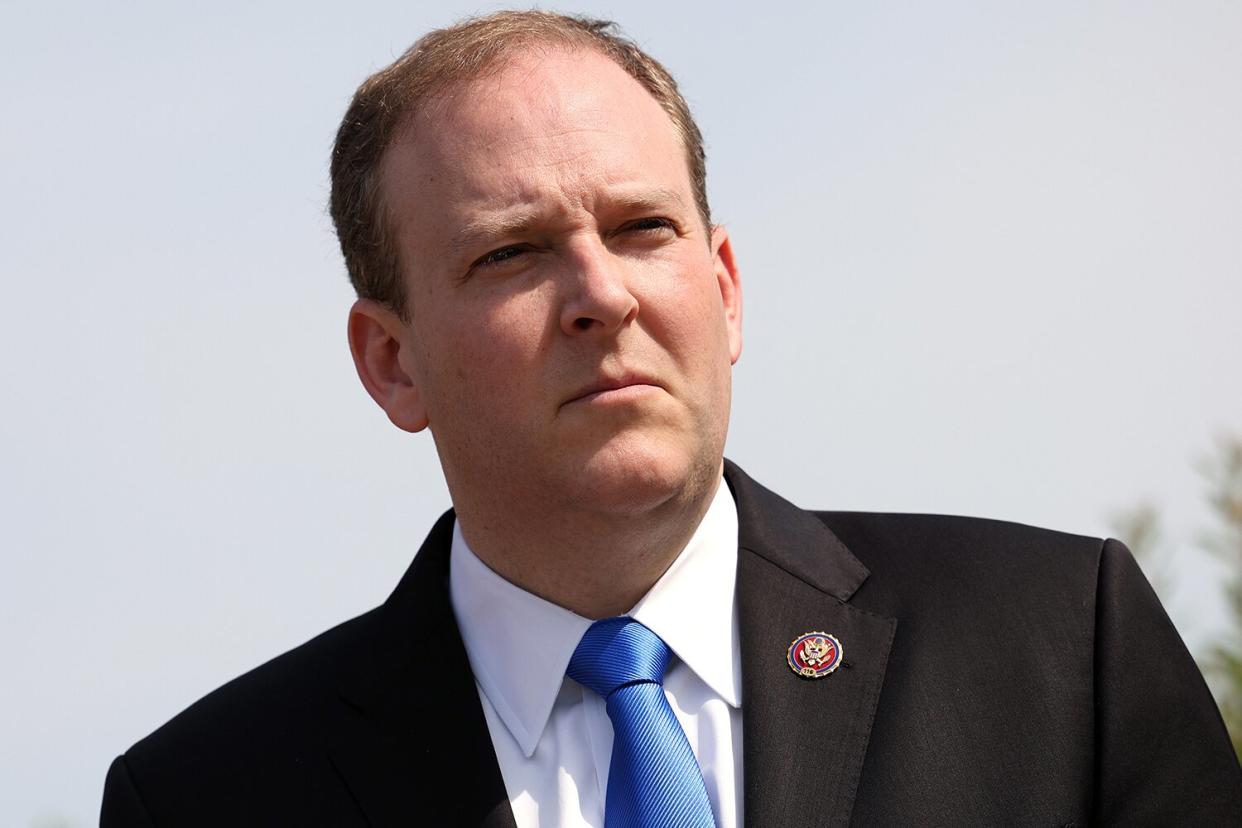 Rep. Lee Zeldin (R-NY) attends a press conference on the current conflict between Israel and the Palestinians on May 20, 2021 in Washington, DC. The Republicans voiced their support for Israel and urged the Biden Administration to do the same.