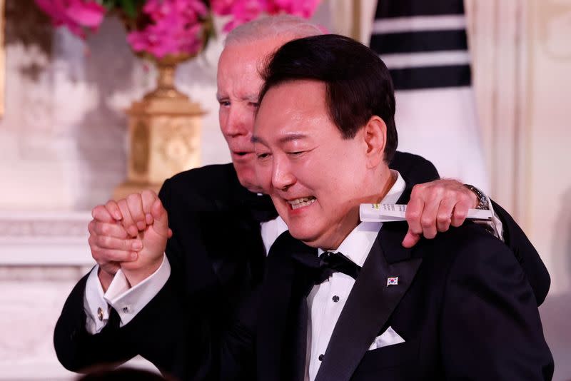 U.S. President Joe Biden hosts South Korea's President Yoon Suk Yeol at the White House