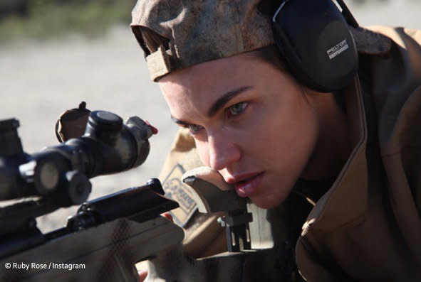 <p>Ruby Rose, known for her role as Stella Carlin in <i>Orange is the New Black</i>, plays the role of a sniper in <i>xXx: The Return of Xander Cage</i>. </p>