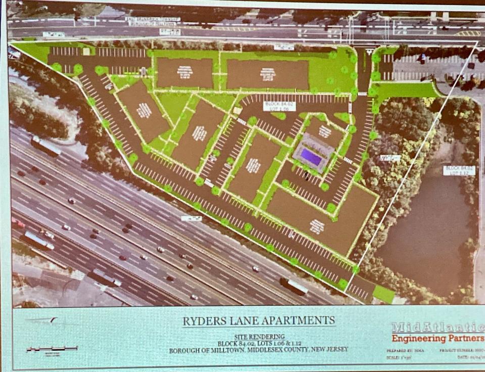 Site rendering of proposed apartments on Ryders Lane, Milltown