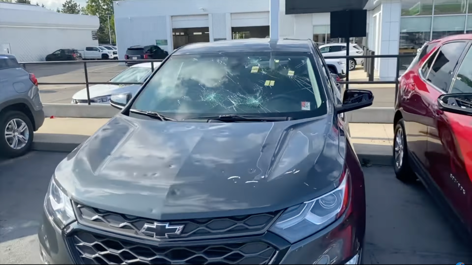 600+ New Cars Demolished by Tennis Ball-Sized Hail at Michigan Dealerships photo