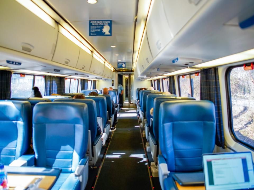 A first class Amtrak Acela car