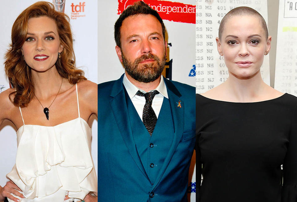 Hilarie Burton, Ben Affleck, and Rose McGowan. (Photos: Getty Images)