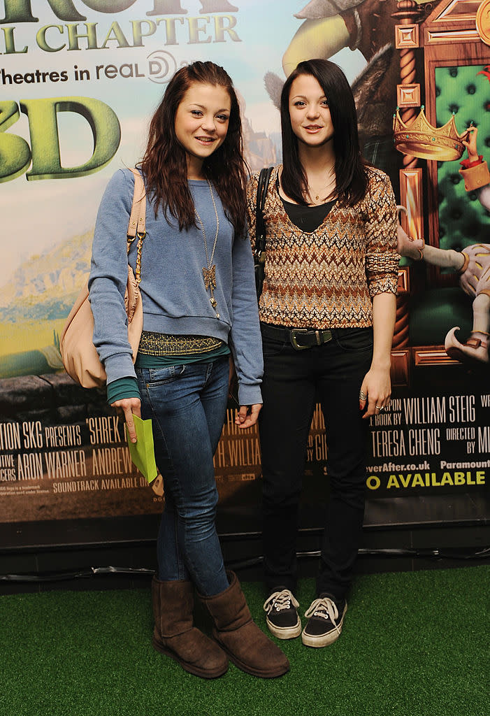 Megan and Kathryn Prescott attend the premiere of 