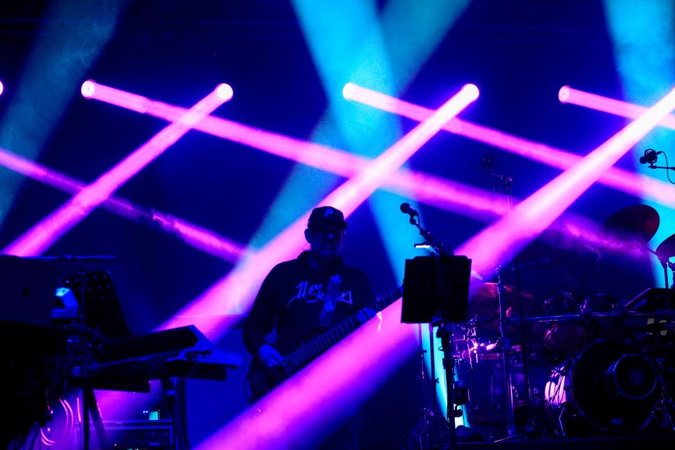 The Disco Biscuits band performs on stage during the Montage Mountain rave on Oct. 23, 2020 in Scranton, Pennsylvania.