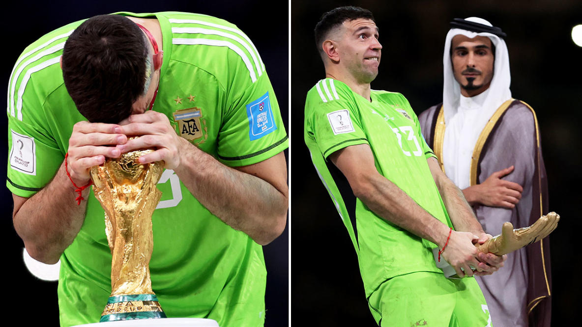 Emiliano Martinez performs lewd trophy gesture after Argentina's World Cup  win