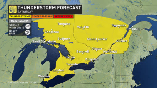 Ontario storm risk map June 28 2024