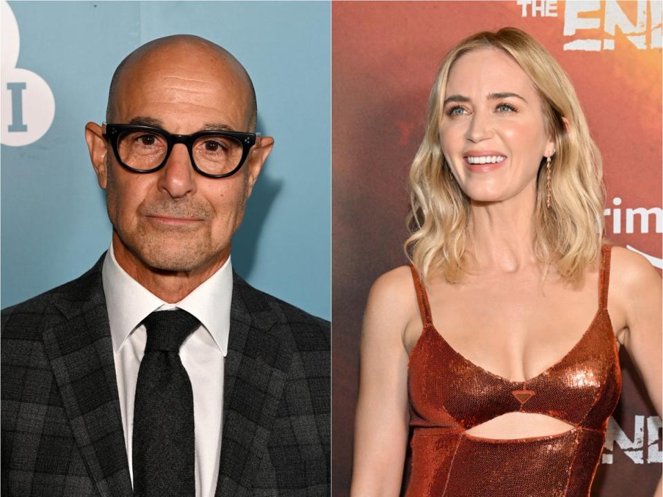 Emily Blunt says brother-in-law Stanley Tucci loves his sex symbol status