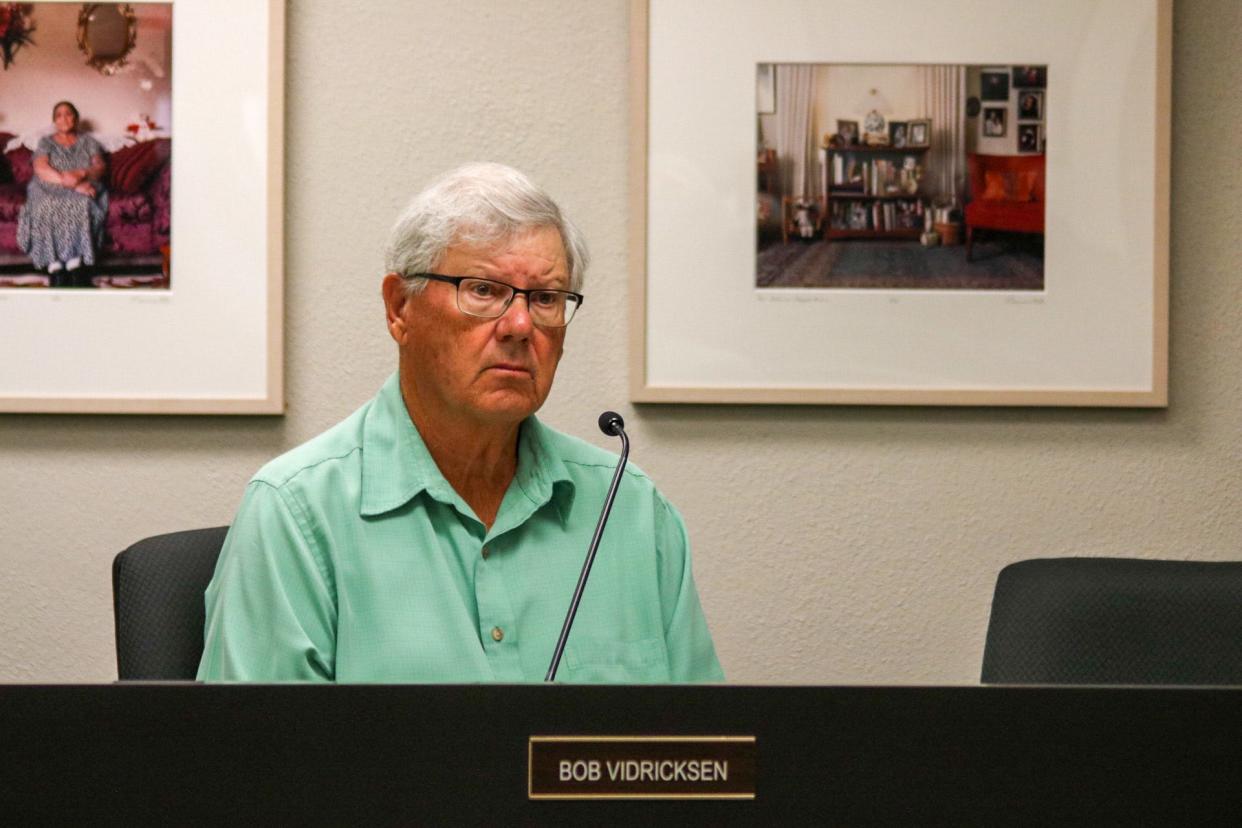 In this file photo, Commissioner Bob Vidricksen II listens to a proposal for hiring incentives at the Saline County jail. Vidricksen was elected by the commission to serve as chair after reorganizing and welcoming its new member this month.