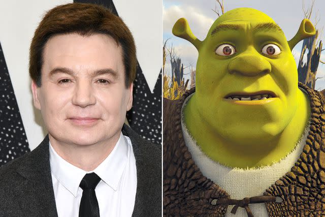 <p>Kristina Bumphrey/Variety via Getty; Paramount Pictures/ Everett </p> Mike Myers; Shrek