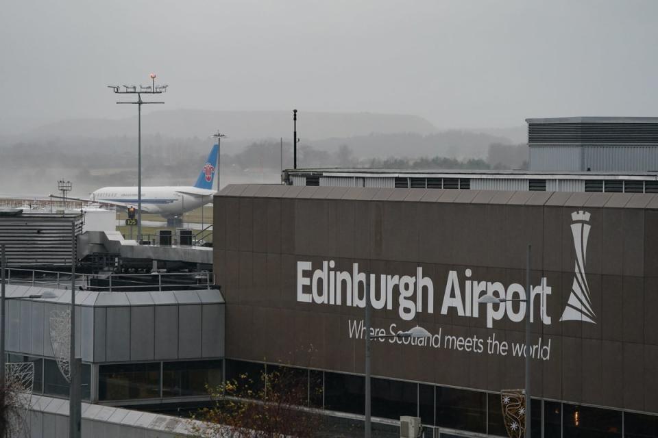 The flight departed from Edinburgh Airport and was due to fly to Ibiza (PA)