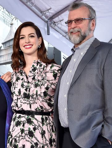 <p>Axelle/Bauer-Griffin/FilmMagic</p> Anne Hathaway and Gerald "Jerry" Hathaway attend the ceremony honoring Anne Hathaway on the Hollywood Walk of Fame on May 09, 2019.