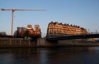 General view of Notre Dame de Paris Cathedral under reconstruction