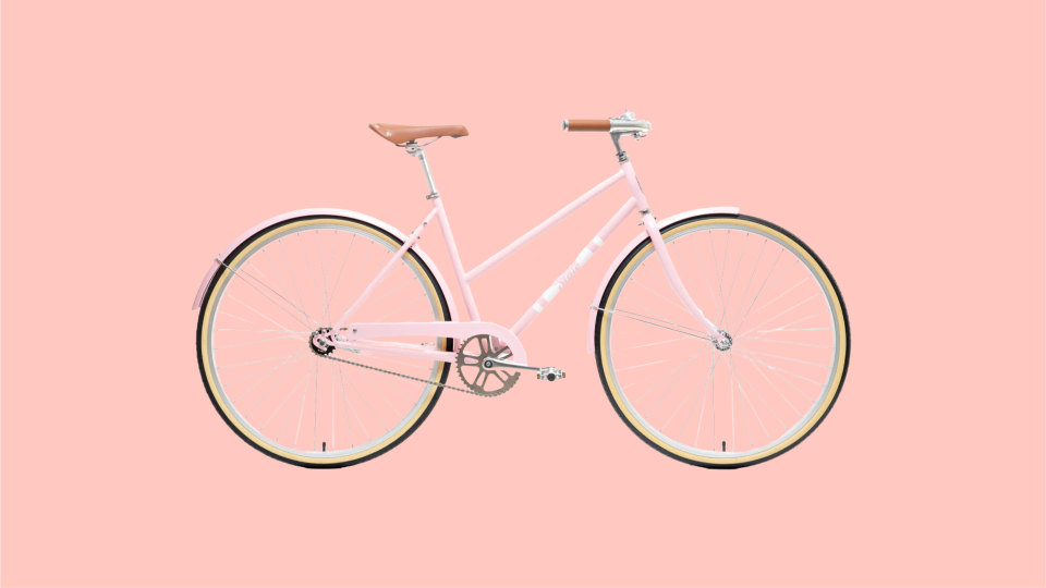 A bubblegum pink bike