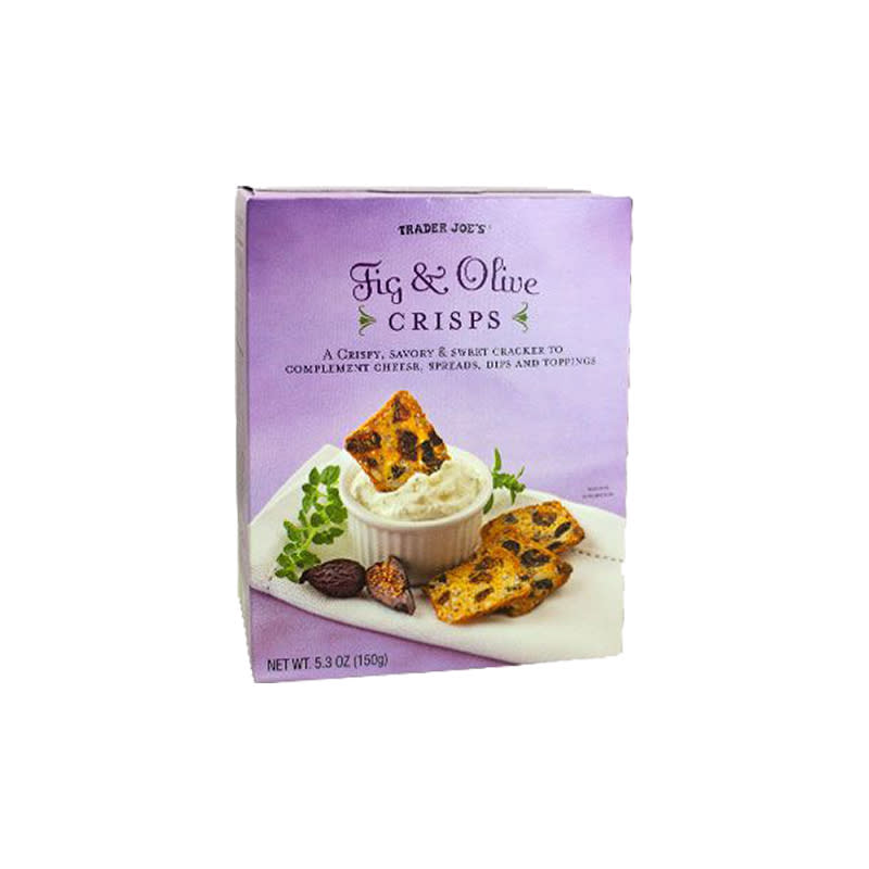 <h2>Fig & Olive Crisps</h2> <p>These sweet and savory crackers are easy crowd-pleasers for any party. Just whip 'em out with a yummy cheese plate and you'll be the best hostess ever.</p>