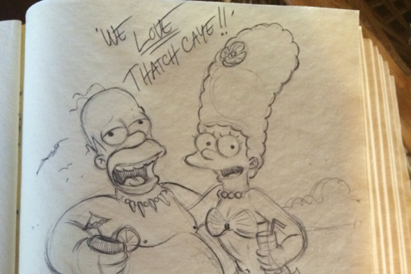 Former Simpsons animator leaves brilliant sketch in holiday guestbook