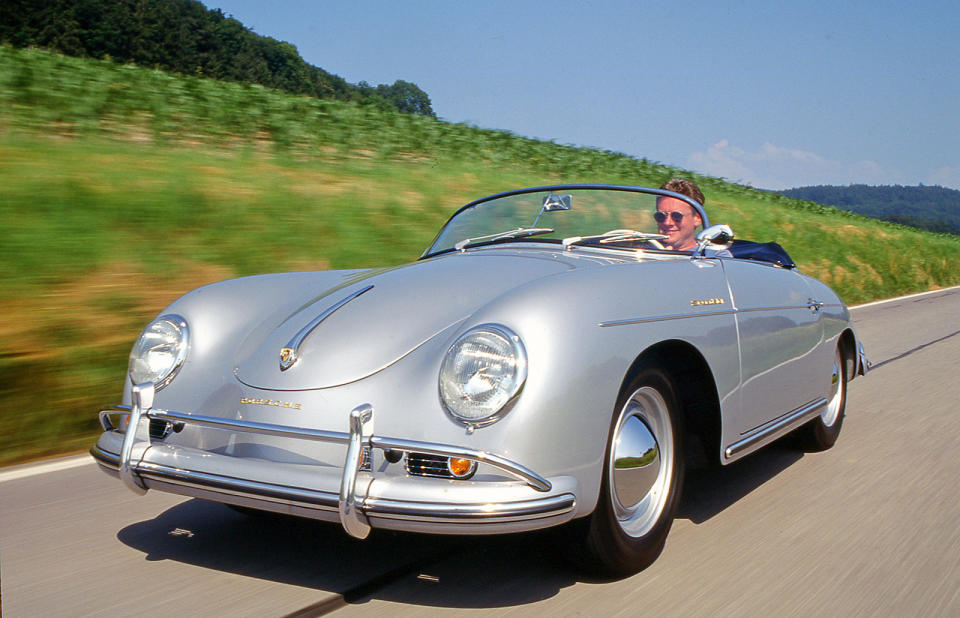 <p><span><span>The first 49 Porsche 356s were built in Gmünd, Austria, but this tiny sports car is </span><strong><span>forever</span></strong><span> associated with Germany and creator Ferry Porsche. With </span><strong><span>modest</span></strong><span> power outputs in most models, the 356 relied on it light weight, aerodynamics and superb handling to beat the opposition. Success in the US gave the company stability and the 356 set the design layout for the </span><strong><span>911</span></strong><span> that succeeded it.</span></span></p><p><span><span>The 356 continued in production alongside the 911 into 1965 as some buyers still wanted the earlier car’s looks and smaller engine.</span></span></p>