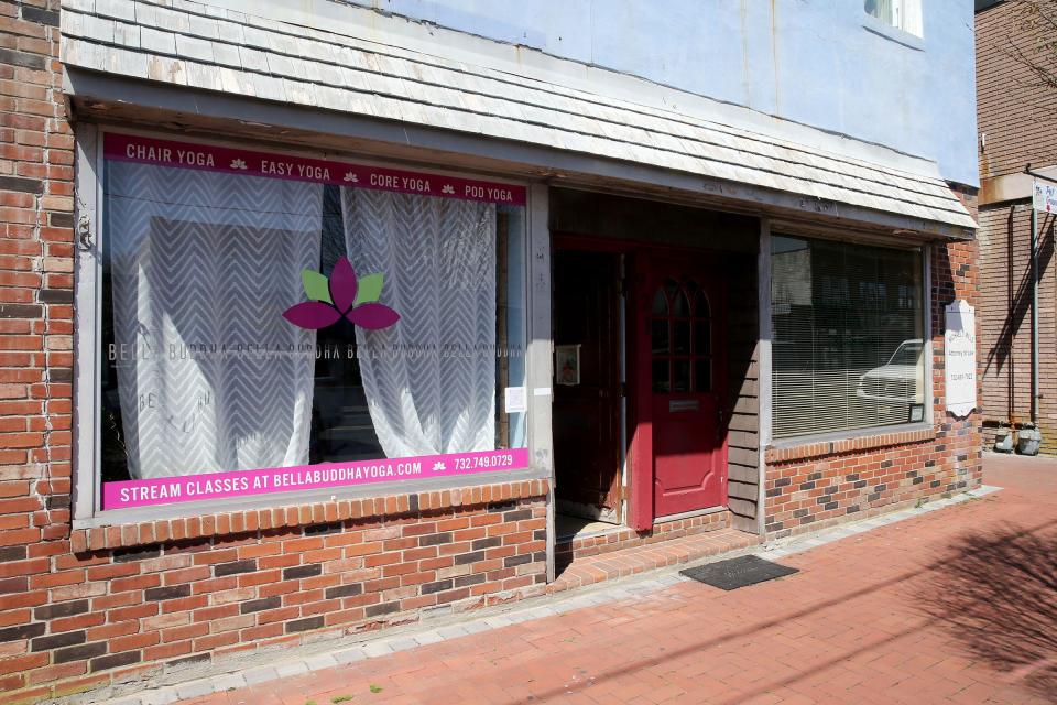 Bella Buddha Yoga, owned by Brenda Yarnold, is shown along Main Street in Belmar Monday, April 10, 2023.