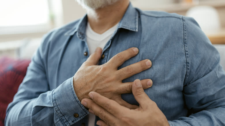 Man experiencing chest pain