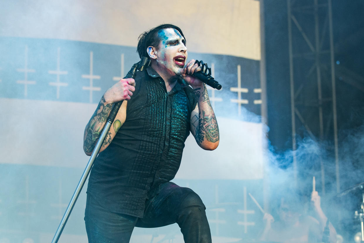 Marilyn Manson auf der Bühne (Photo by Miikka Skaffari/FilmMagic) (Photo by Miikka Skaffari/FilmMagic)