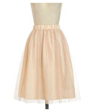 Modcloth Going Tulle Be Lovely Skirt in Gold